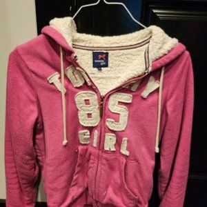 Super cozy fleezy lined pink varsity sweater - Tommy Girl - Size S